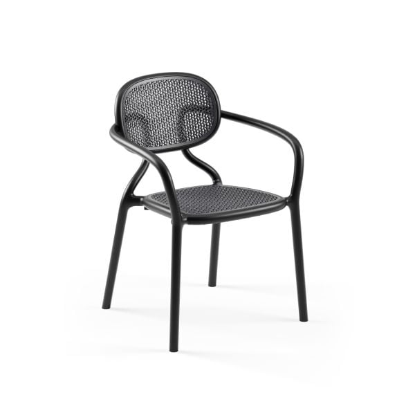 Siyah Antrasit Kollu Dış Mekan Bahçe Sandalyesi