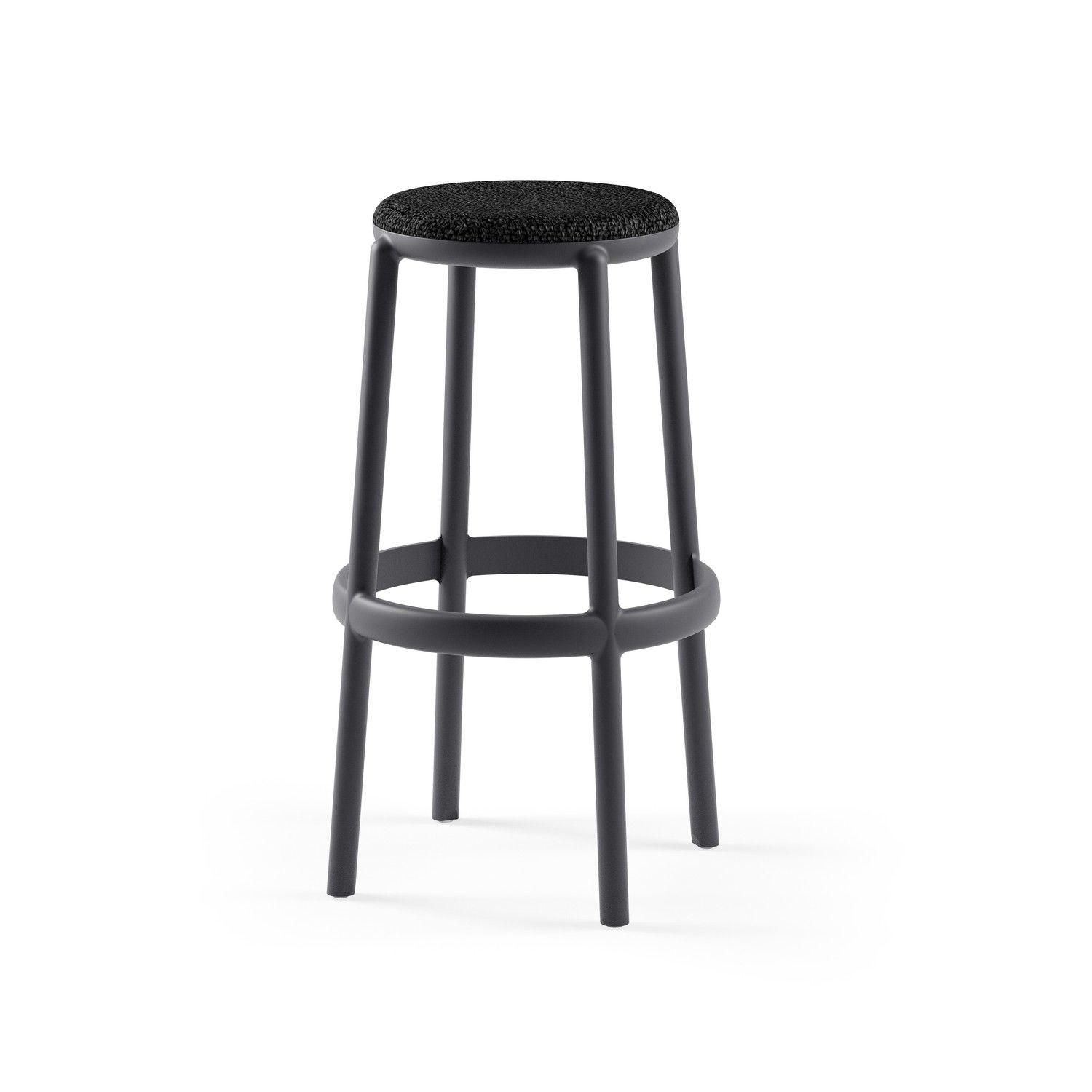 75 cm Mutfak Bar Taburesi Antrasit Kumaş İstiflenebilir