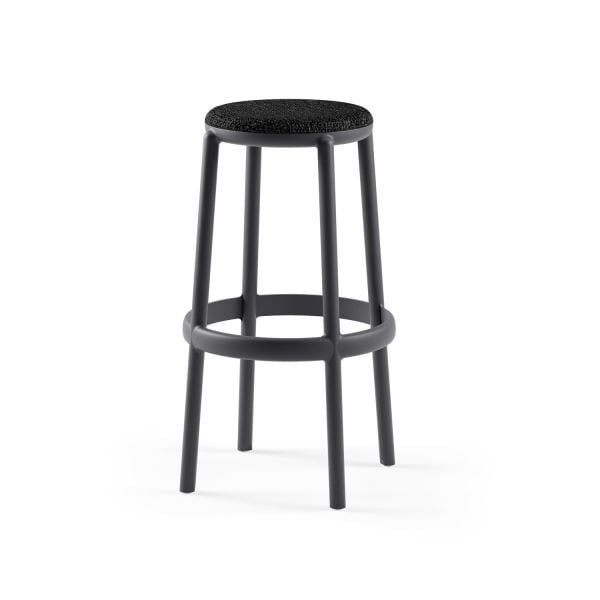 75 cm Mutfak Bar Taburesi Antrasit Kumaş İstiflenebilir