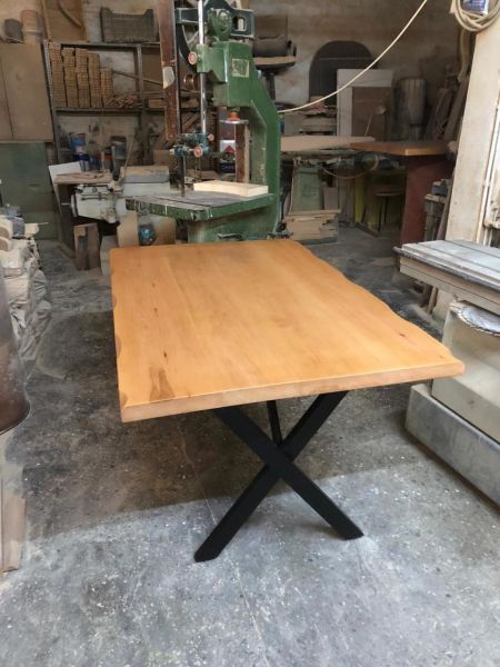 80x140 Gürgen Ağacı Naturel Kayın Kütük Restaurant Masası