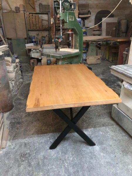 80x140 Gürgen Ağacı Naturel Kayın Kütük Restaurant Masası