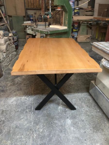 80x140 Gürgen Ağacı Naturel Kayın Kütük Restaurant Masası