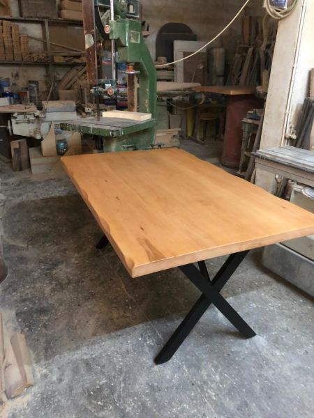 80x140 Gürgen Ağacı Naturel Kayın Kütük Restaurant Masası