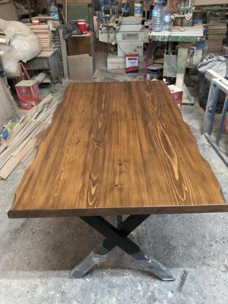 80X140 Göknar Ağacı Ceviz Restaurant Masası İmalatı