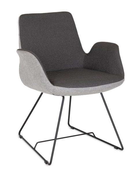 Modern Lena Çift Renk Antrasit ve Açık Gri Kumaş Ofis Bekleme Sandalyesi – Ergonomik ve Şık Tel Ayaklı Model, Ofis, Lobi, Kuaför, Klinik, Mağaza Bekleme Alanları için İdeal Tasarım