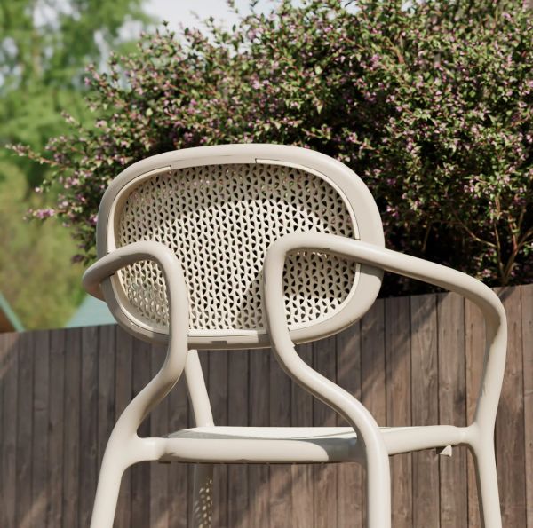 Soğuk Gri Kollu Bahçe Sandalyesi Dayanıklı İstiflenebilir