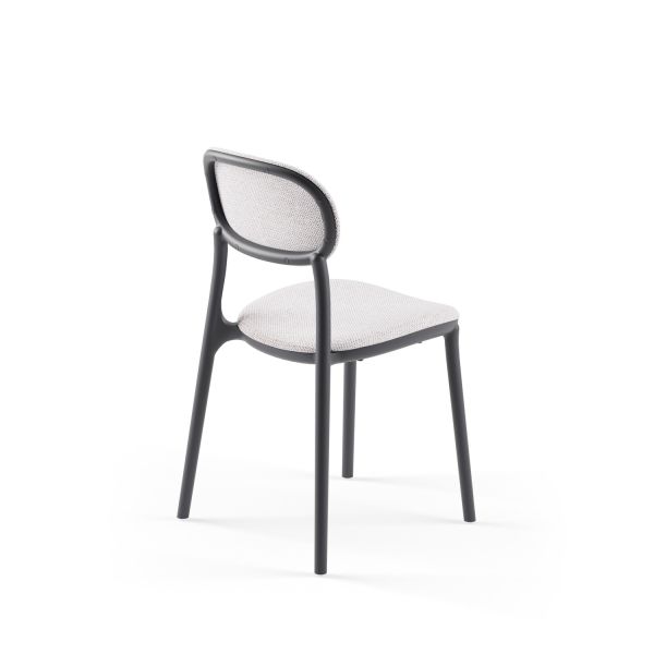 Antrasit Krem Kumaş Modern Mutfak Sandalyesi