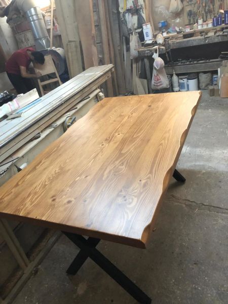 Açık Ceviz Kütük Restaurant Masası 75x140