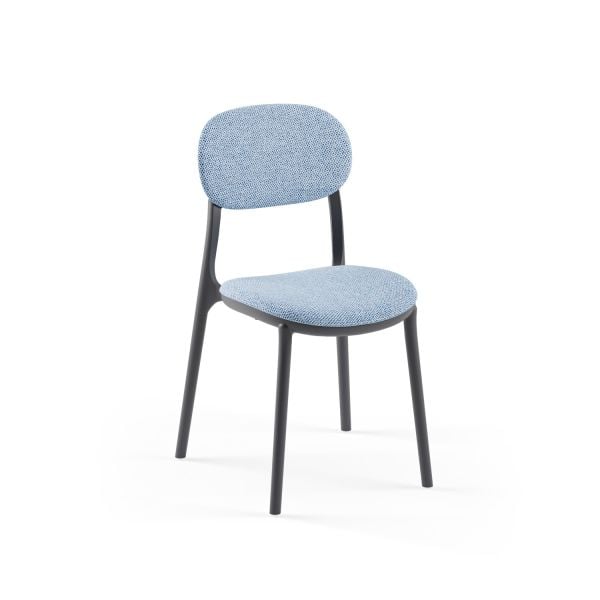 Antrasit Açık Mavi Kumaş Modern Cafe Sandalyesi
