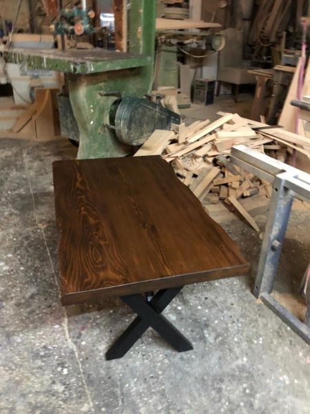 Göknar Ağacı Ceviz Kütük Orta Sehpa 110x70.cm