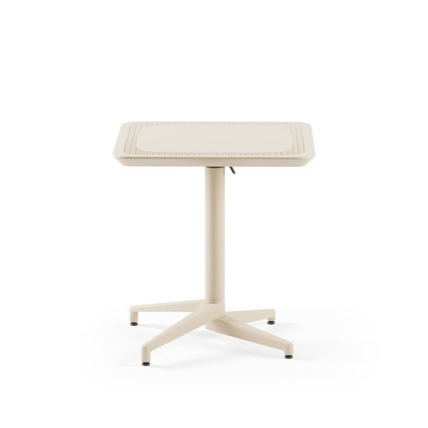 Bej Paslanmaz Katlanabilir Bahçe Masası 70x70 cm