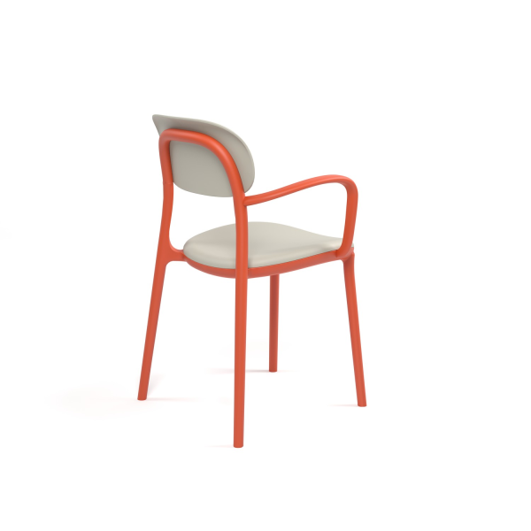 Turuncu-Bej Kollu İç Dış Mekan Bahçe Sandalyesi