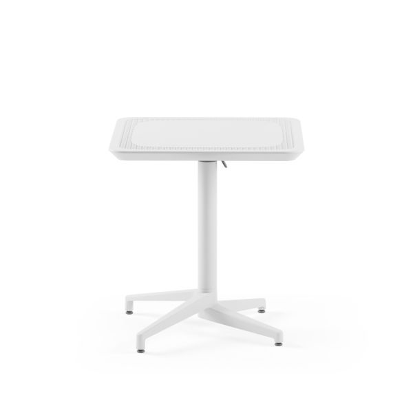 Beyaz Paslanmaz Katlanabilir Bahçe Masası 70x70 cm