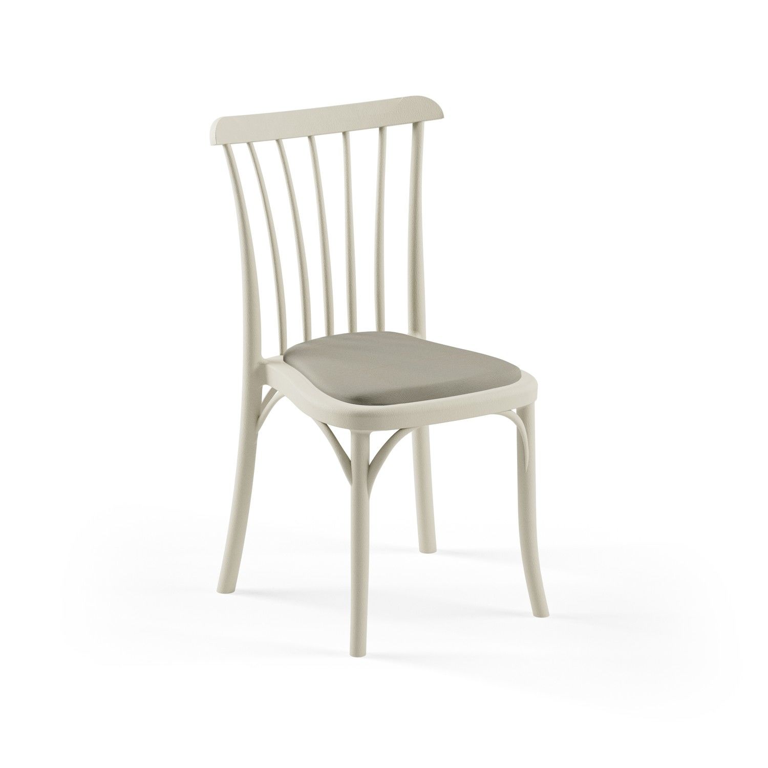 Bej Plastik  Pedli Yemek Sandalyesi İstiflenir