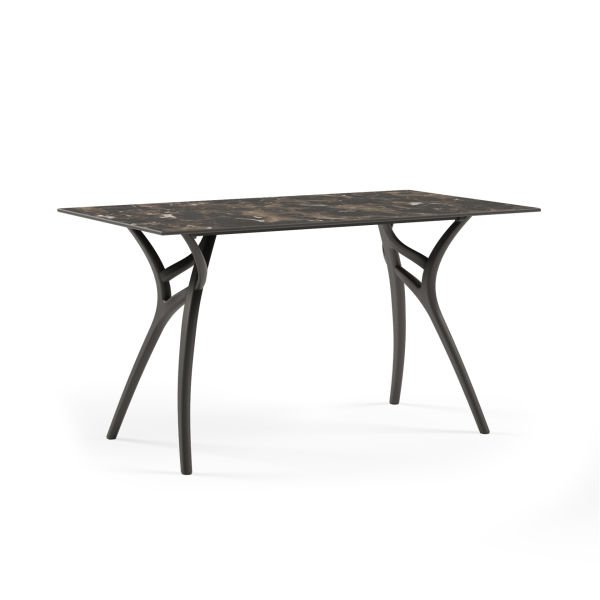 Siyah Antrasit Bahçe Masa Sandalye Takımı – 4 Sandalye + 120x77 Compact Masa | Dış Mekan İçin Şık ve Dayanıklı Takım