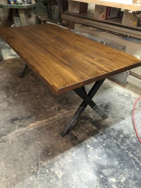 Göknar Ağacı Ceviz Kütük Ofis Toplantı Masası 80x190