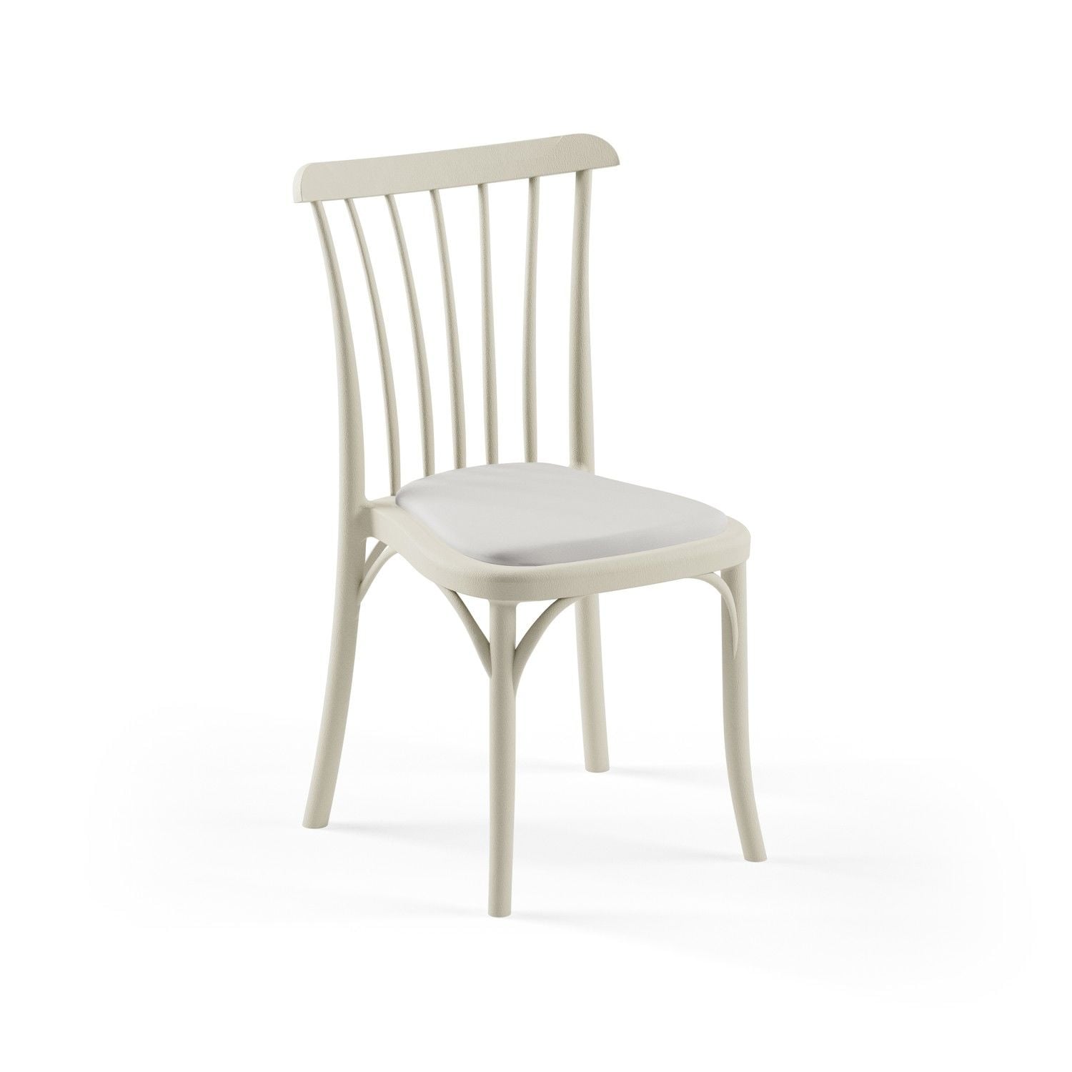 Bej Pedli Plastik Otel Sandalyesi Monoblok İstiflenir