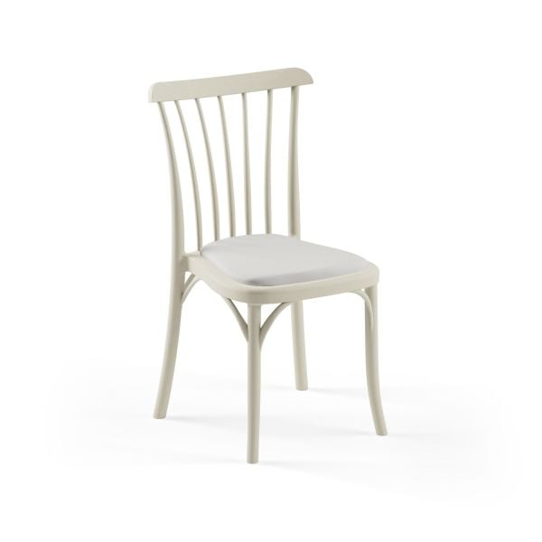 Bej Pedli Plastik Otel Sandalyesi Monoblok İstiflenir