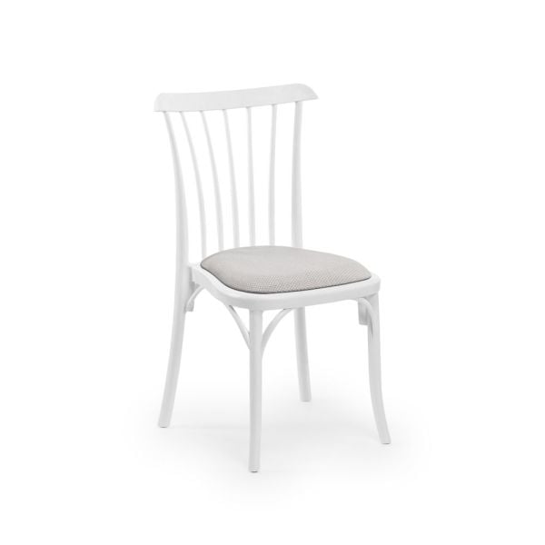 Beyaz Pedli Plastik Mutfak Sandalyesi Monoblok İstiflenir