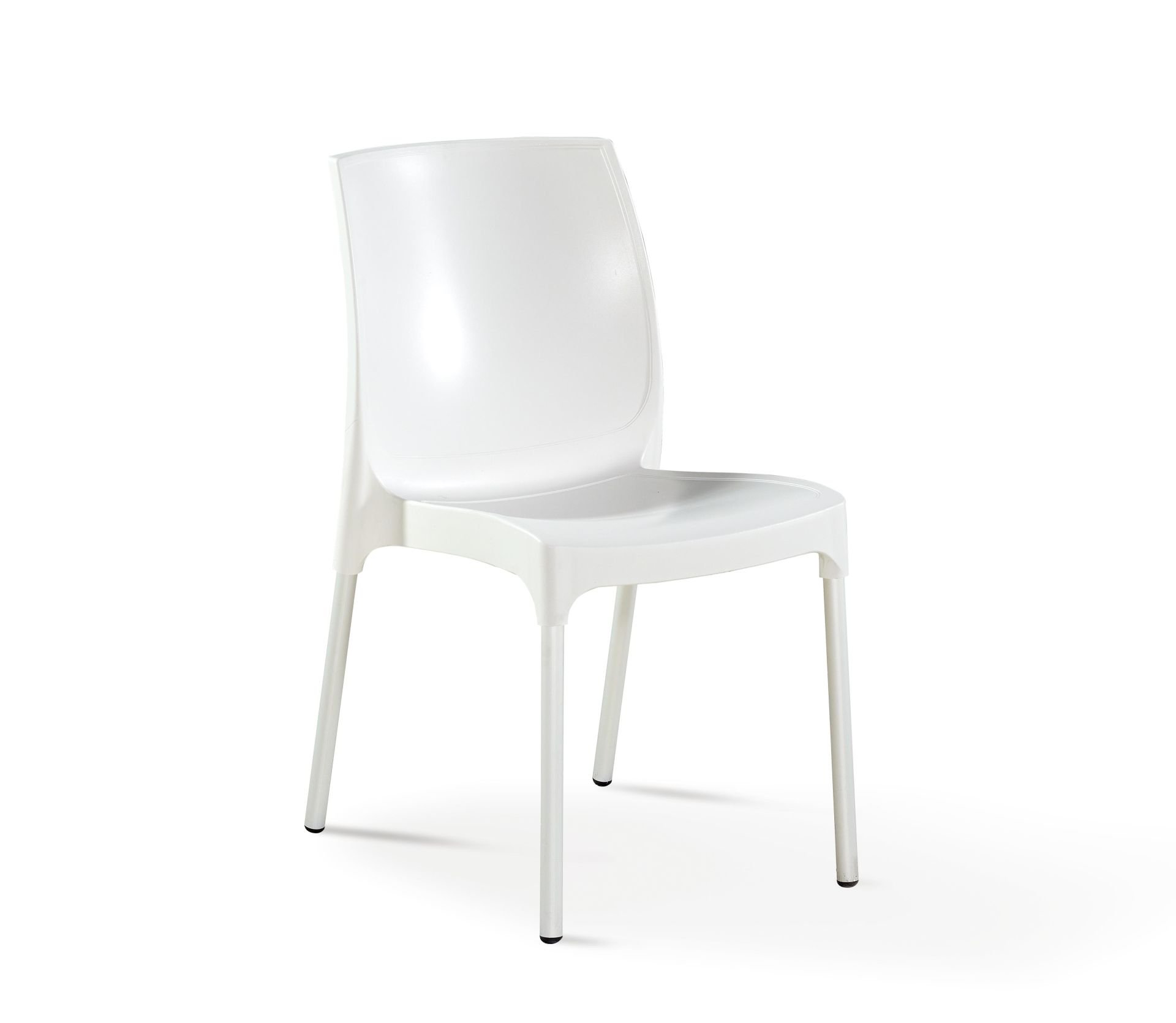 Torre Beyaz Plastik Alüminyum Ayaklı Bahçe Sandalyesi