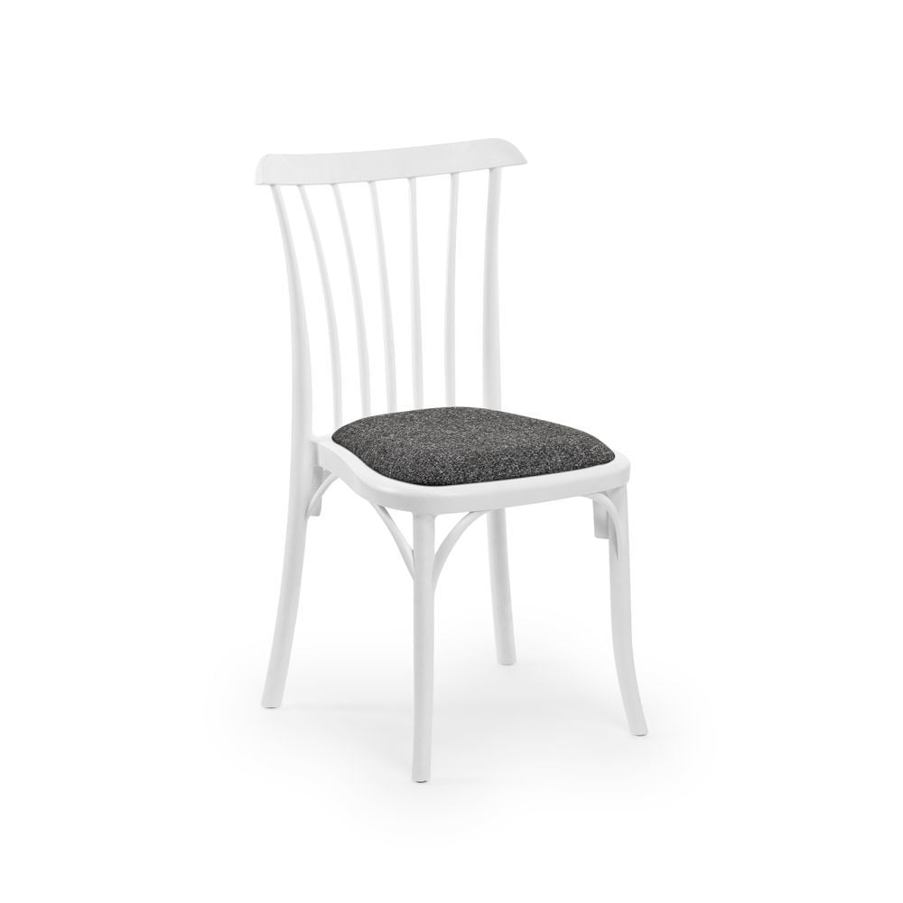 Antrasit Pedli Beyaz Plastik Mutfak Sandalyesi İstiflenir