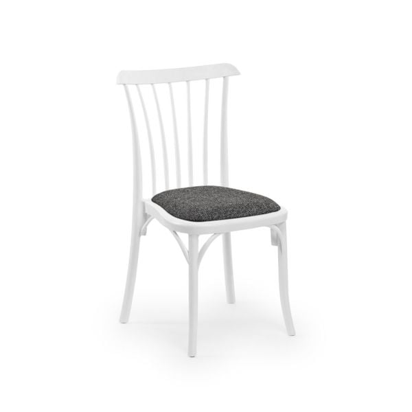 Antrasit Pedli Beyaz Plastik Mutfak Sandalyesi İstiflenir