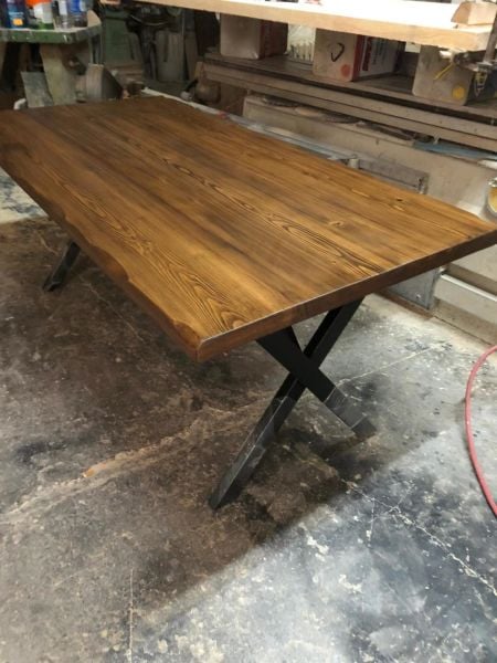 Göknar Ağacı Ceviz Kütük Masa 80x160