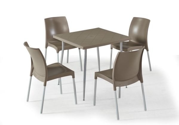 Kum Beji 4 Kişilik Bahçe Masa Sandalye Takımı 80x80