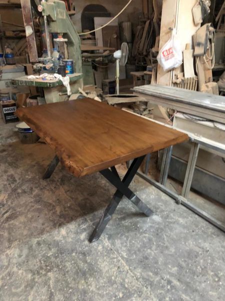 Ceviz Rengi Doğal Kütük Masa 80x130