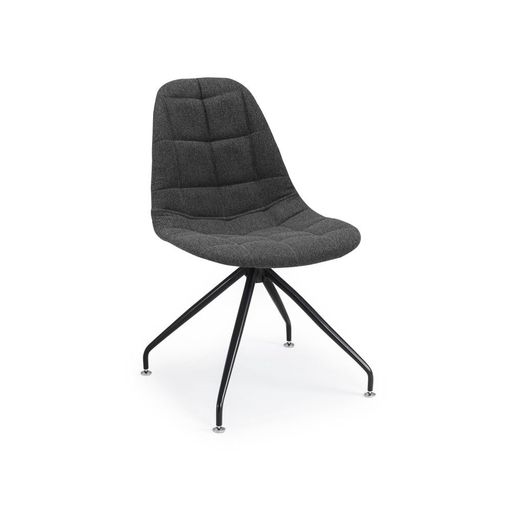 Eos Metal Siyah Ayaklı Antrasit Gri Kumaş Tekerleksiz Ofis Sandalyesi