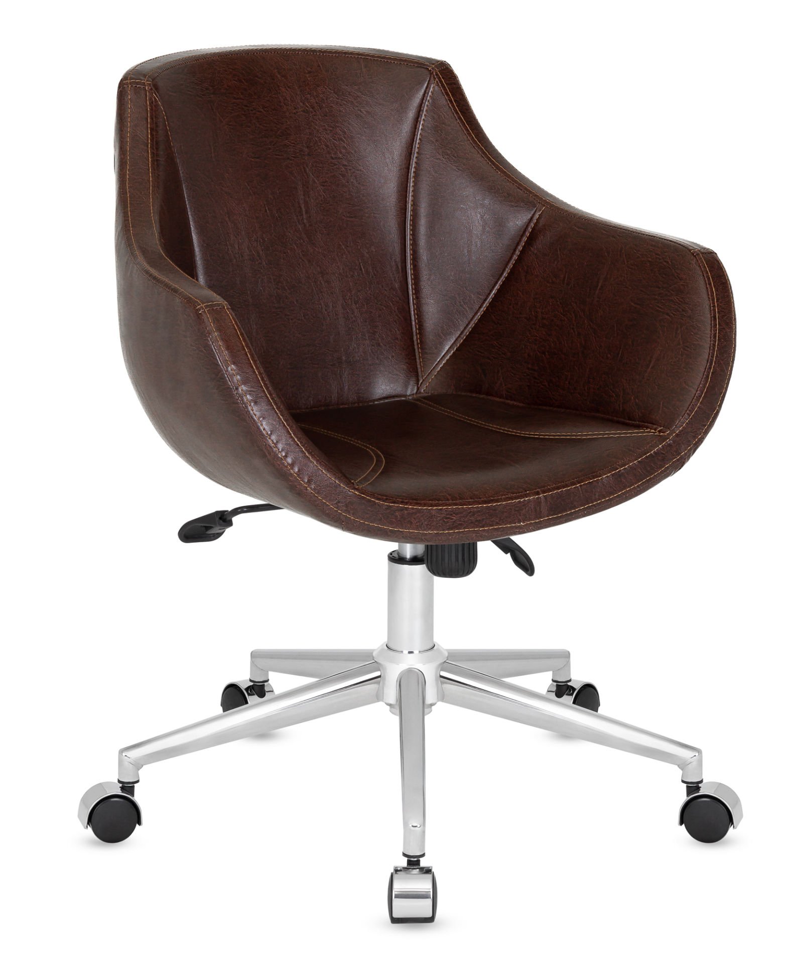 Polo Kahverengi Deri Ofis Çalışma Koltuğu | Ergonomik, Yükseklik Ayarlı, Şık ve Konforlu Ofis Sandalyesi