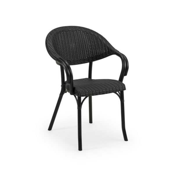 Siyah Rattan Plastik Bahçe Masa ve Sandalye Takımı - 6 Kişilik Dikdörtgen 90x150 cm - TSE Belgeli - Açık Hava Mobilyaları