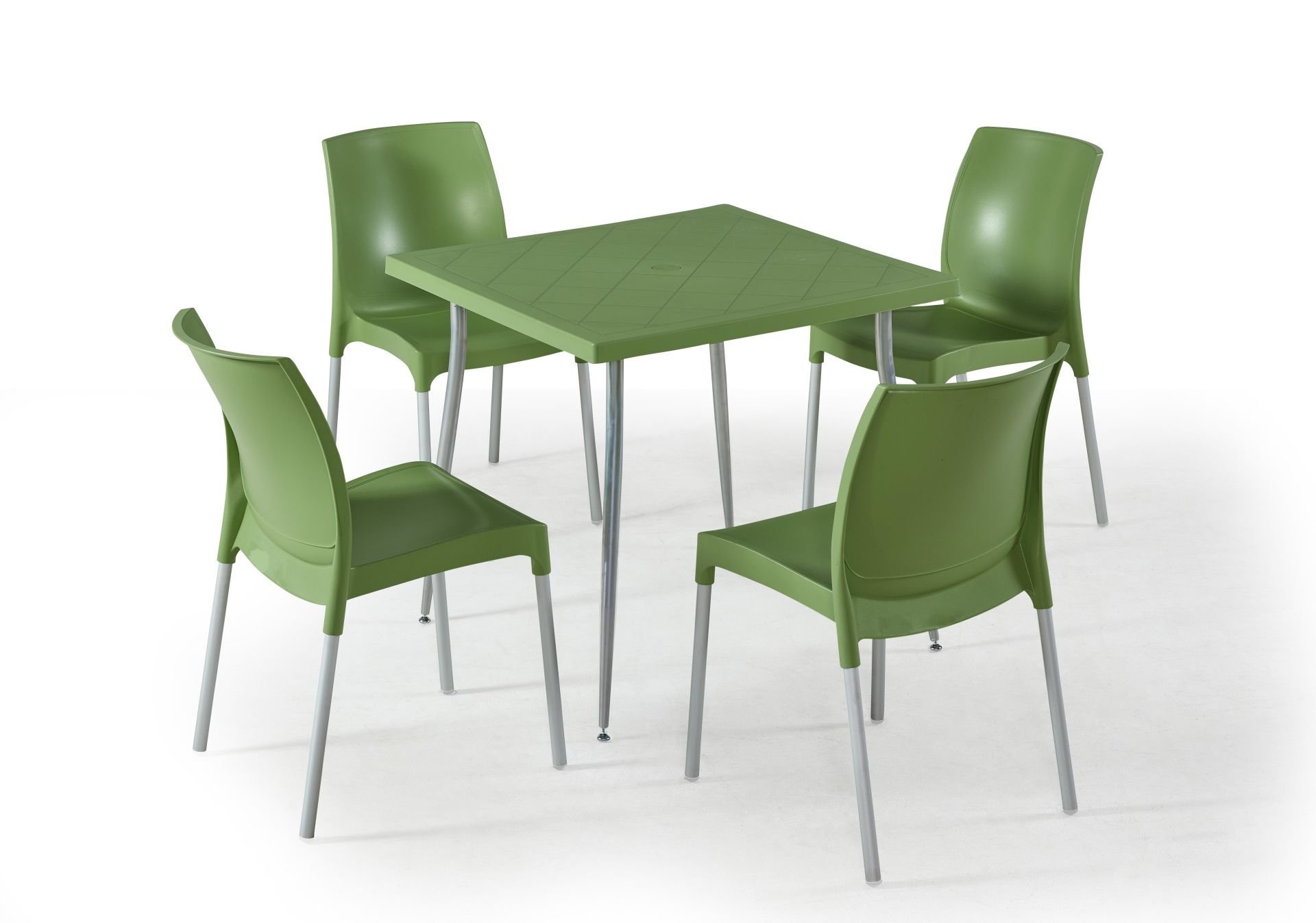 Yeşil Bahçe Masa Sandalye Takımı 4 Kişilik 80x80 cm