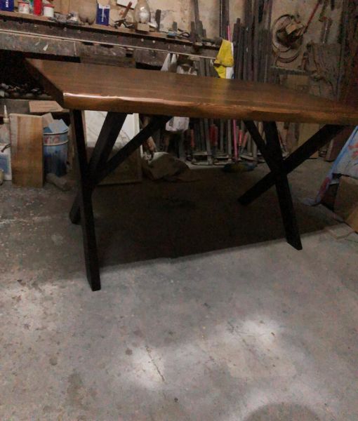 70x140 Göknar Ağacı Ceviz Kütük Mutfak Masası