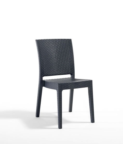 Lunica Antrasit Rattan Desenli Plastik Bahçe Sandalyes