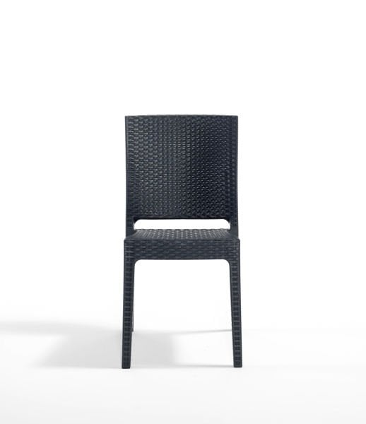 Lunica Antrasit Rattan Desenli Plastik Bahçe Sandalyes