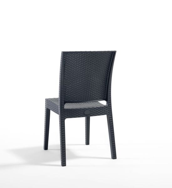 Lunica Antrasit Rattan Desenli Plastik Bahçe Sandalyes