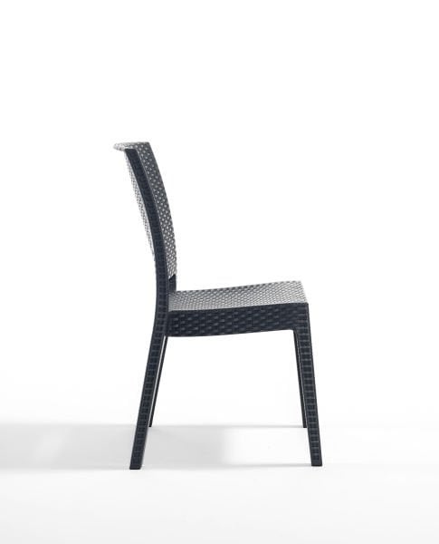 Lunica Antrasit Rattan Desenli Plastik Bahçe Sandalyes