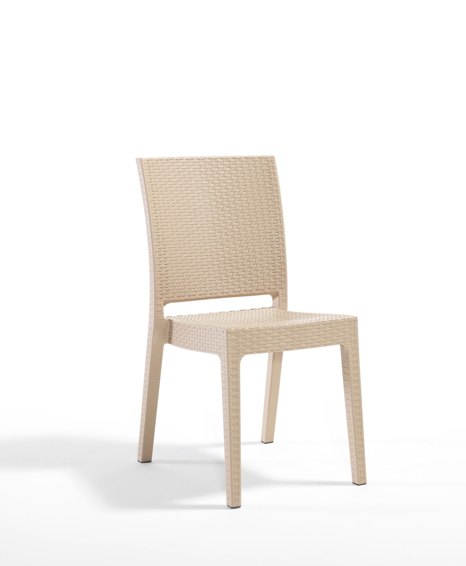 Lunica Cappuccino Rattan Desenli Plastik Bahçe Sandalyesi