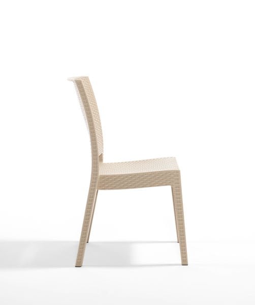 Lunica Cappuccino Rattan Desenli Plastik Bahçe Sandalyesi