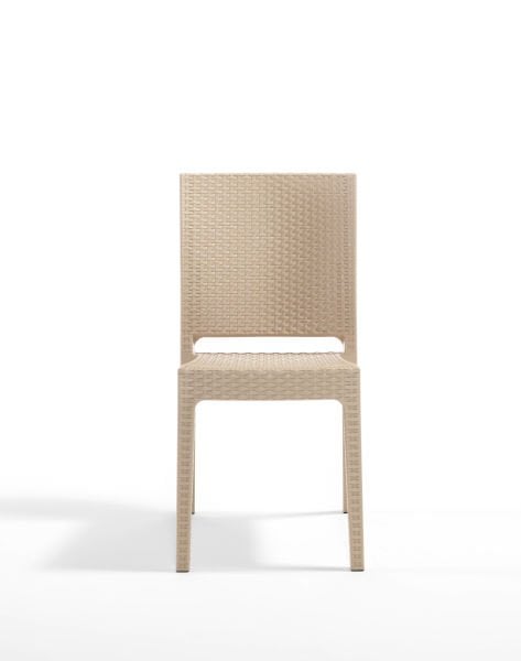 Lunica Cappuccino Rattan Desenli Plastik Bahçe Sandalyesi