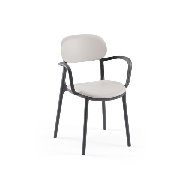 Antrasit-Açık Gri Kollu İç Dış Mekan Bahçe Sandalyesi