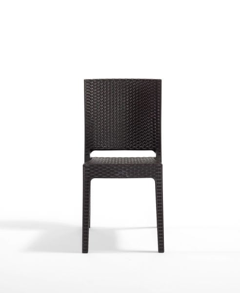 Lunica Kahverengi Rattan Desenli Plastik Bahçe Sandalyesi