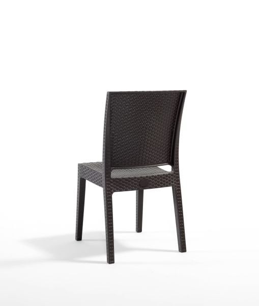 Lunica Kahverengi Rattan Desenli Plastik Bahçe Sandalyesi