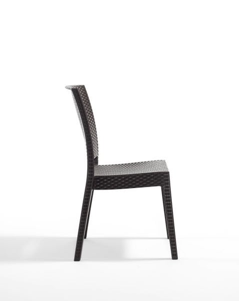 Lunica Kahverengi Rattan Desenli Plastik Bahçe Sandalyesi