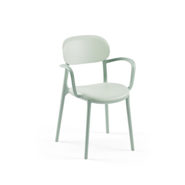 Nil Yeşili Kollu Outdoor Tarzı İç Ve Dış Mekan Sandalyesi