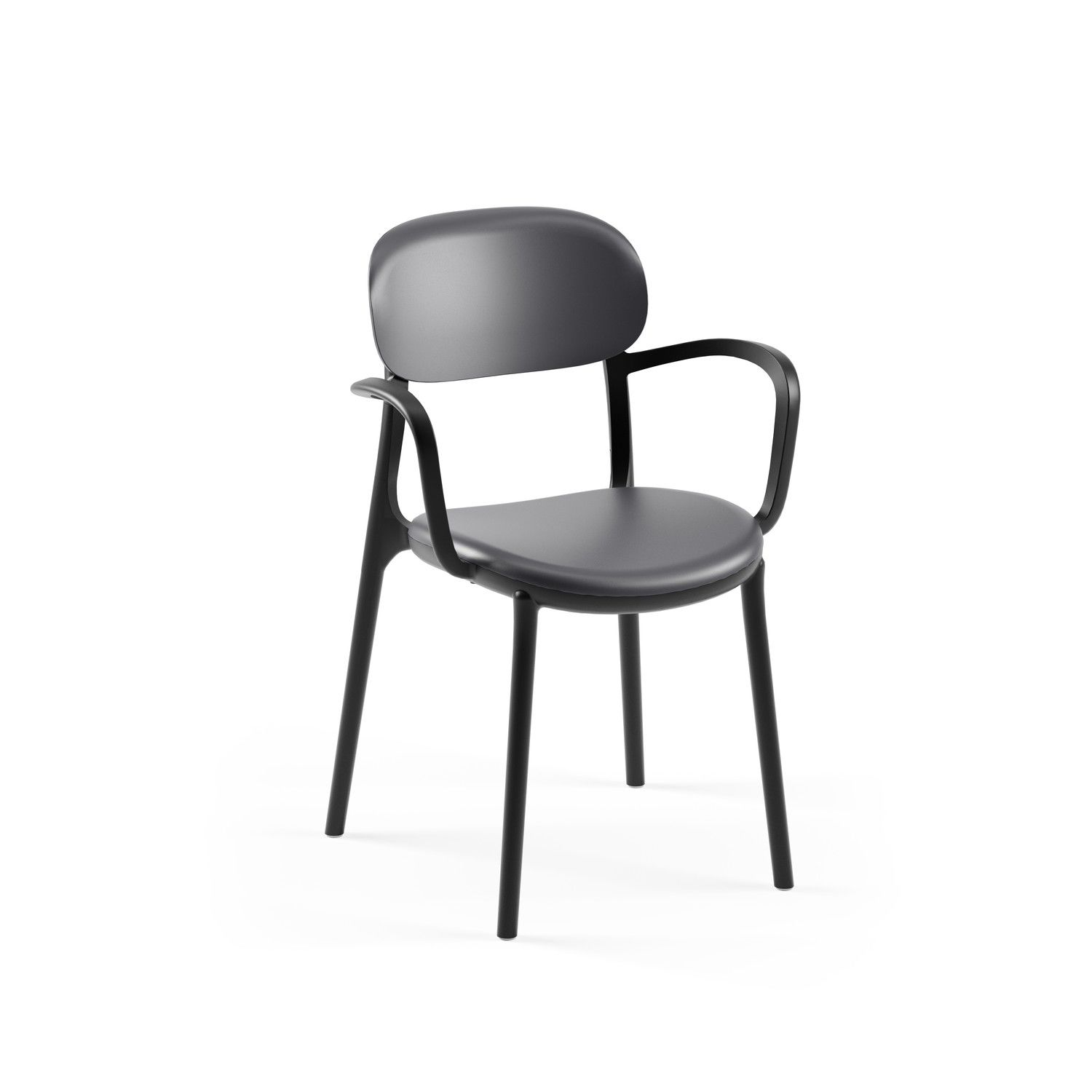 Siyah-Antrasit Kollu Plastik Outdoor Bahçe Sandalyesi