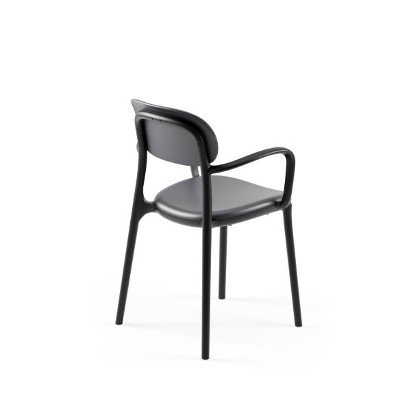 Siyah-Antrasit Kollu Plastik Outdoor Bahçe Sandalyesi