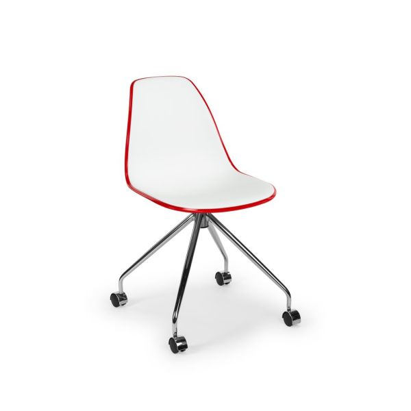 Yeni Nesil Tasarım Çift Renkli Kırmızı Beyaz Ofis Çalışma Sandalyesi