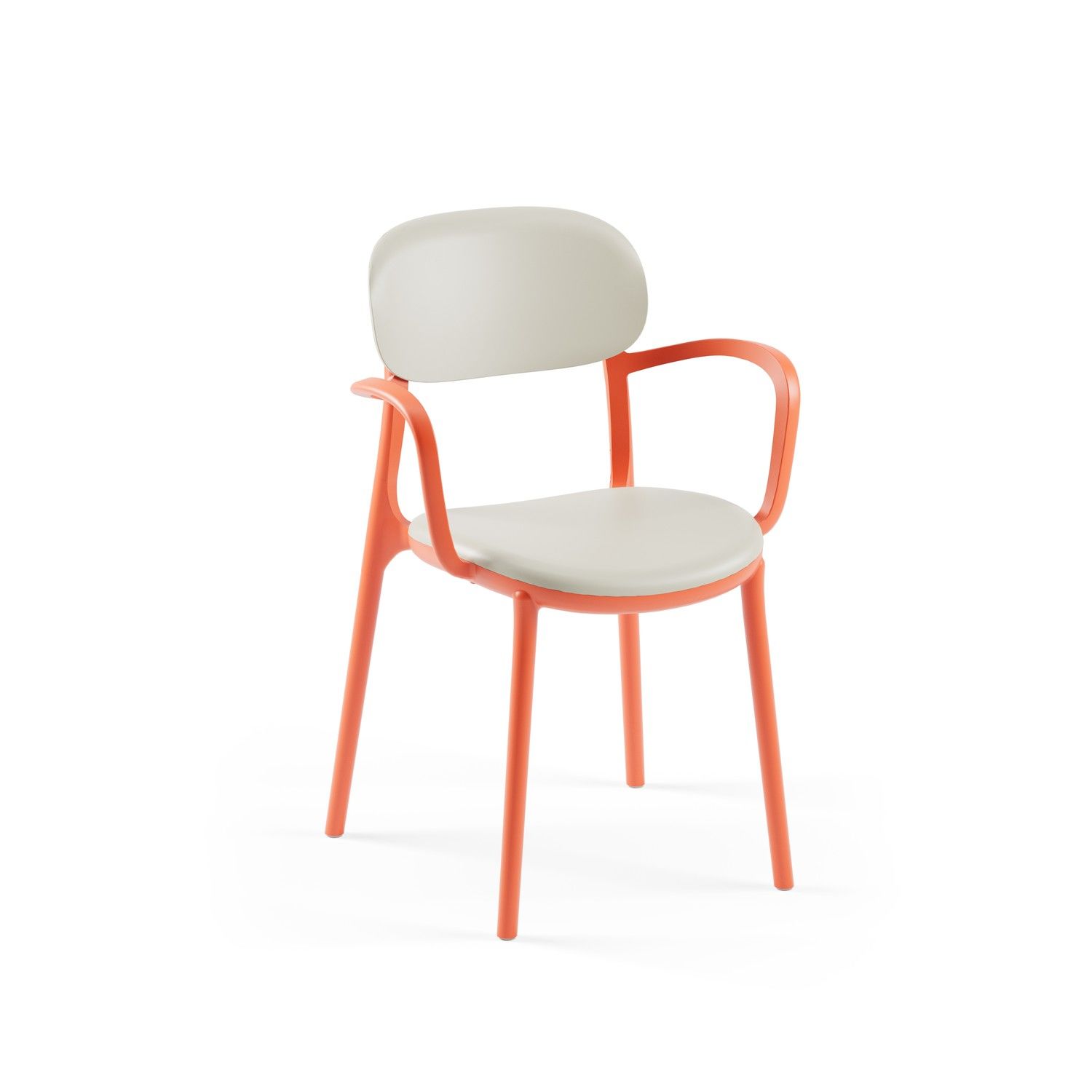 Turuncu-Bej Kollu Plastik Bahçe Ve Mutfak Sandalyesi